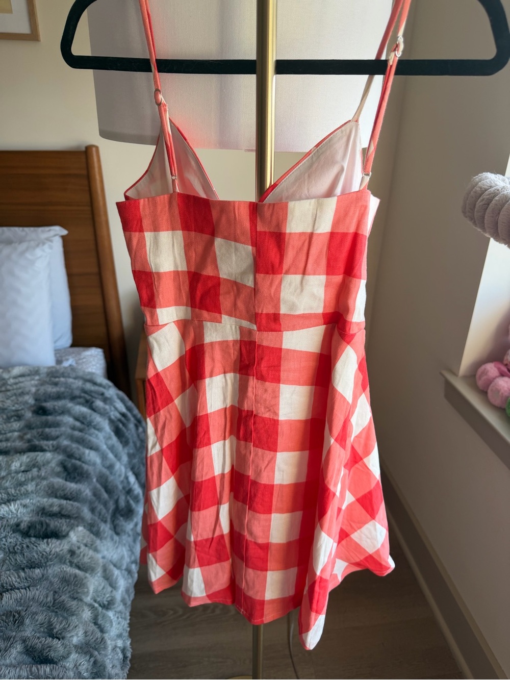 Lovers + Friends Red & White Gingham Tie-Front Mini Dress (Trixie Mini Dress) - Picture 6 of 7